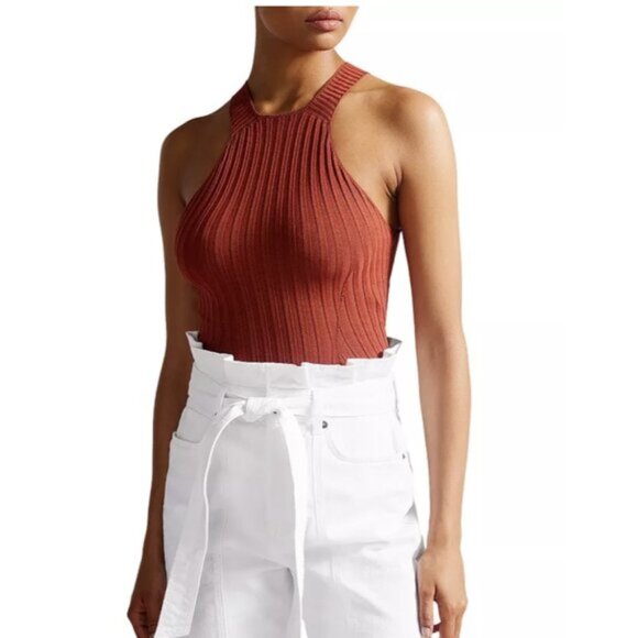 Ted Baker London Feoniix Knit Halter Rib Top ( S ) - Picture 2 of 6